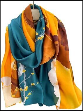 Large Shawl Scarf Lightweight Silky Wrap Fashion Versatile Cover Up